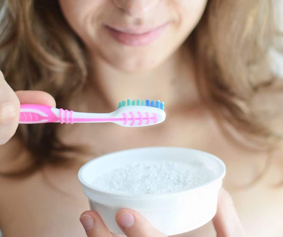 brushing with baking soda
